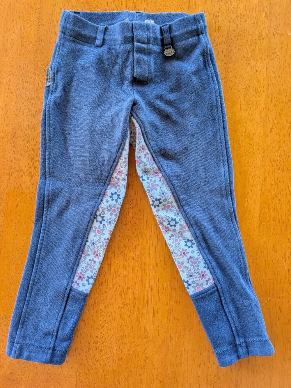 Ovation Kids Equestrian Riding Pants Size 6 Blue Floral